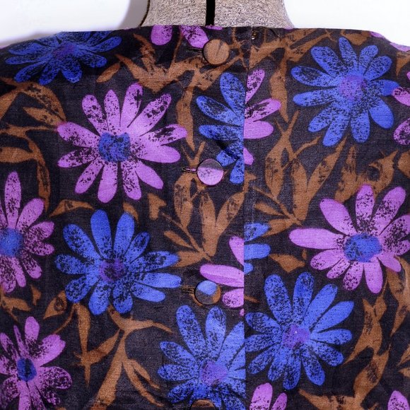 VTG 60's Daisy Floral Pleated Scooter Dress XS/S - Picture 8 of 12